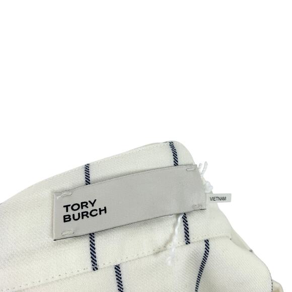 Tory Burch Wool Performance Pleated Golf Mini Skirt New Ivory Light Stripe 2 - Picture 6 of 8